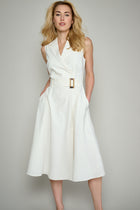 Elegant sleeveless white dress 
