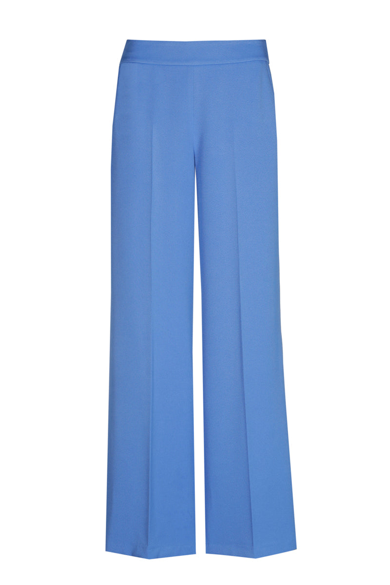 Wide-leg pants in wrinkle-free fabric