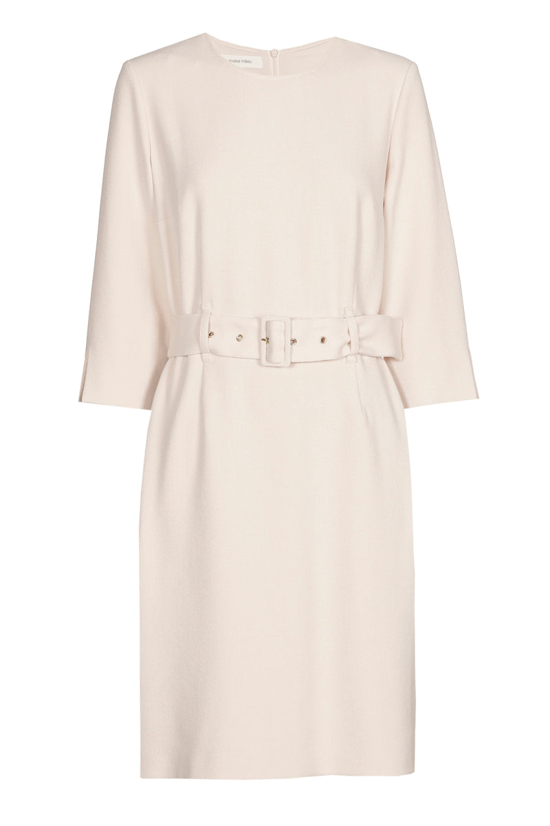 Stylish cream dress with belt