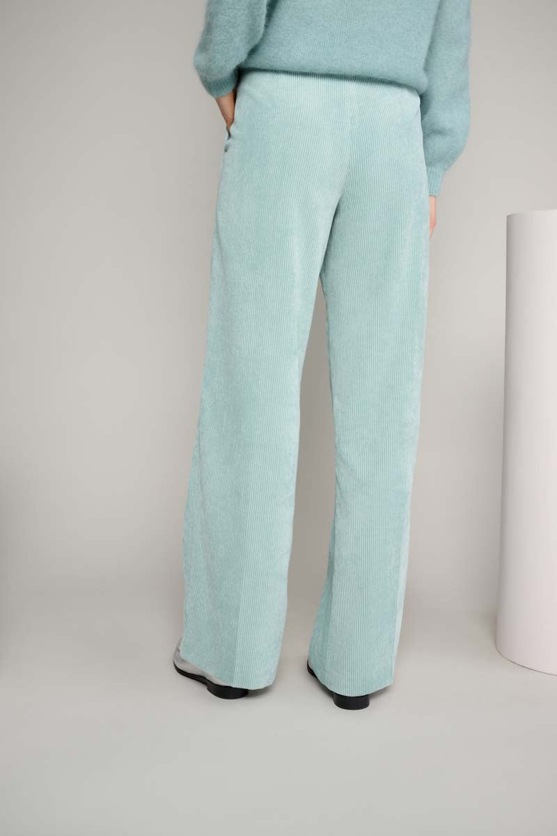 Wide mint green velour pants