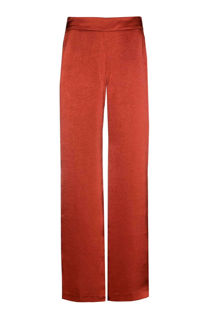 Bordeaux pants in satin look