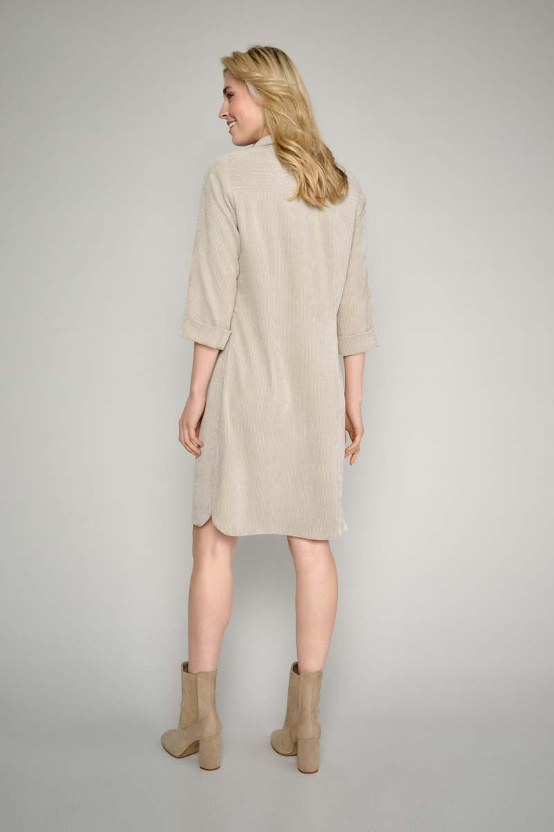 Beige dress in velour