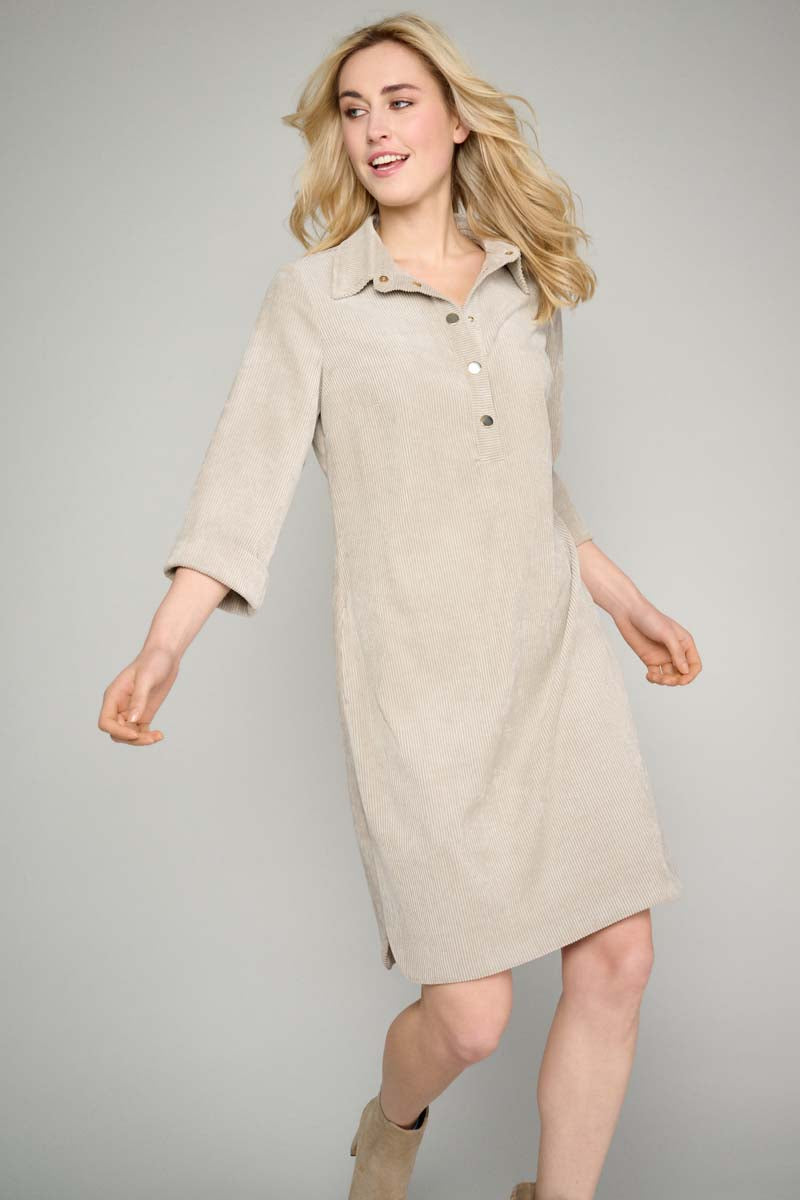 Beige dress in velour