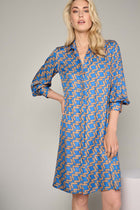 Shirt dress with graphic print