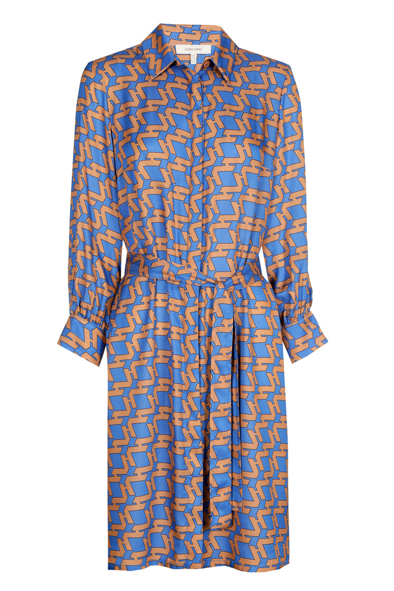 Shirt dress with graphic print