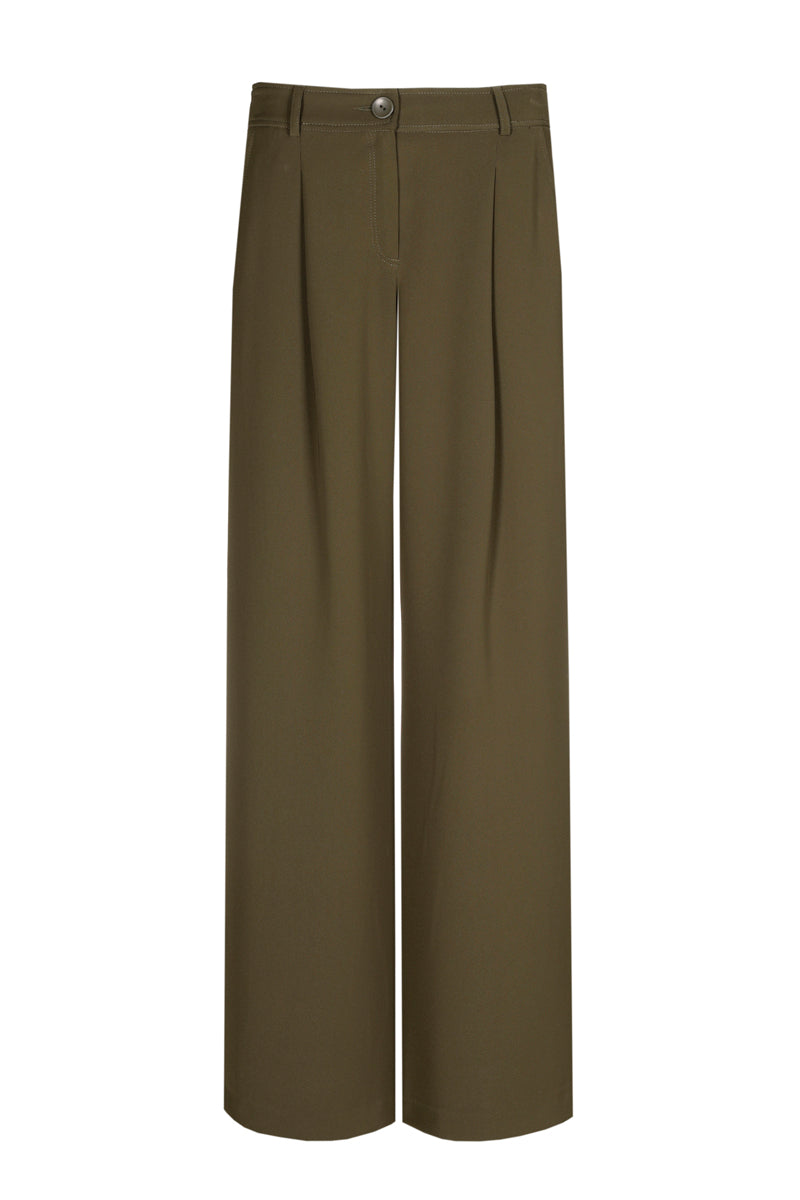 Pantalon large vert