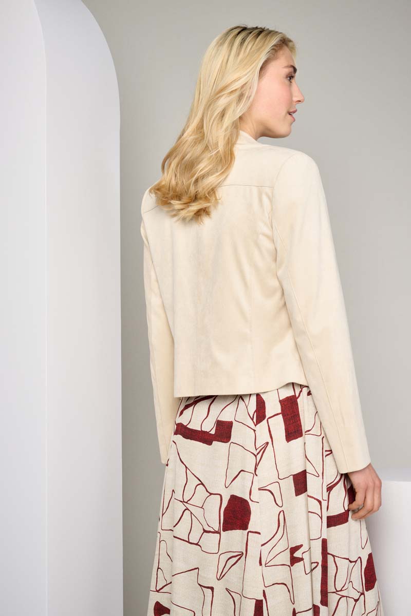 Beige jurk met grafische print