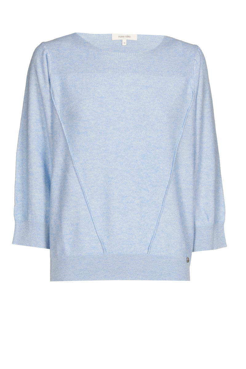 Pull bleu lisse avec col rond