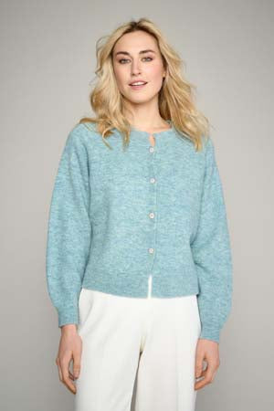 Casual cardigan in muntgroen