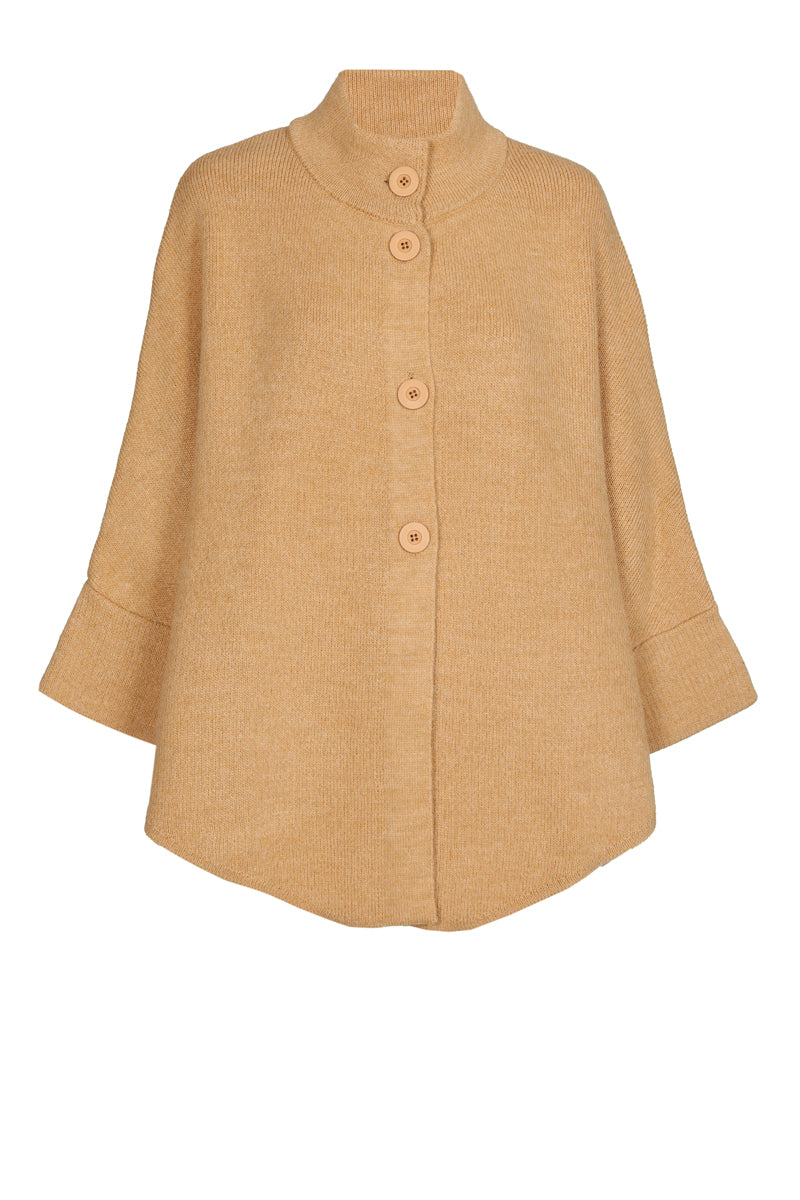 Camel cape with buttons