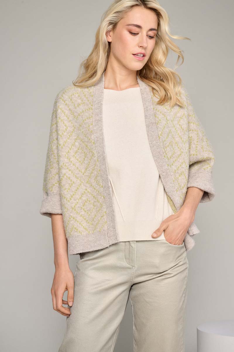 Beige cardigan with spark detail