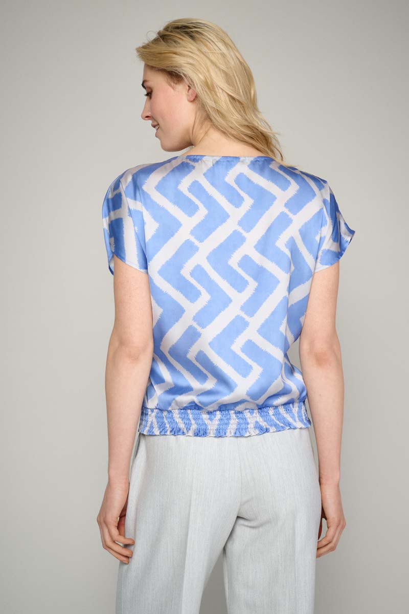 Blue blouse with graphic print