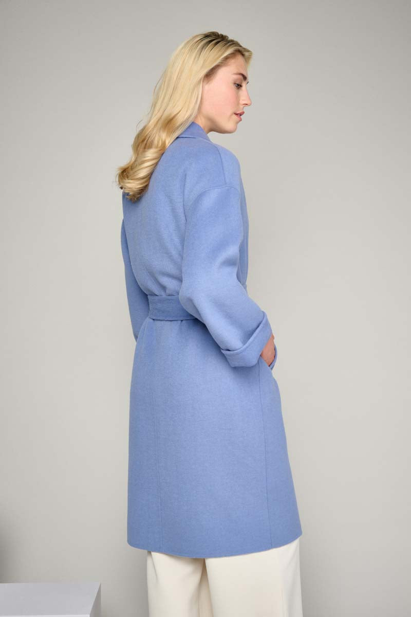 Elegante blauwe mantel