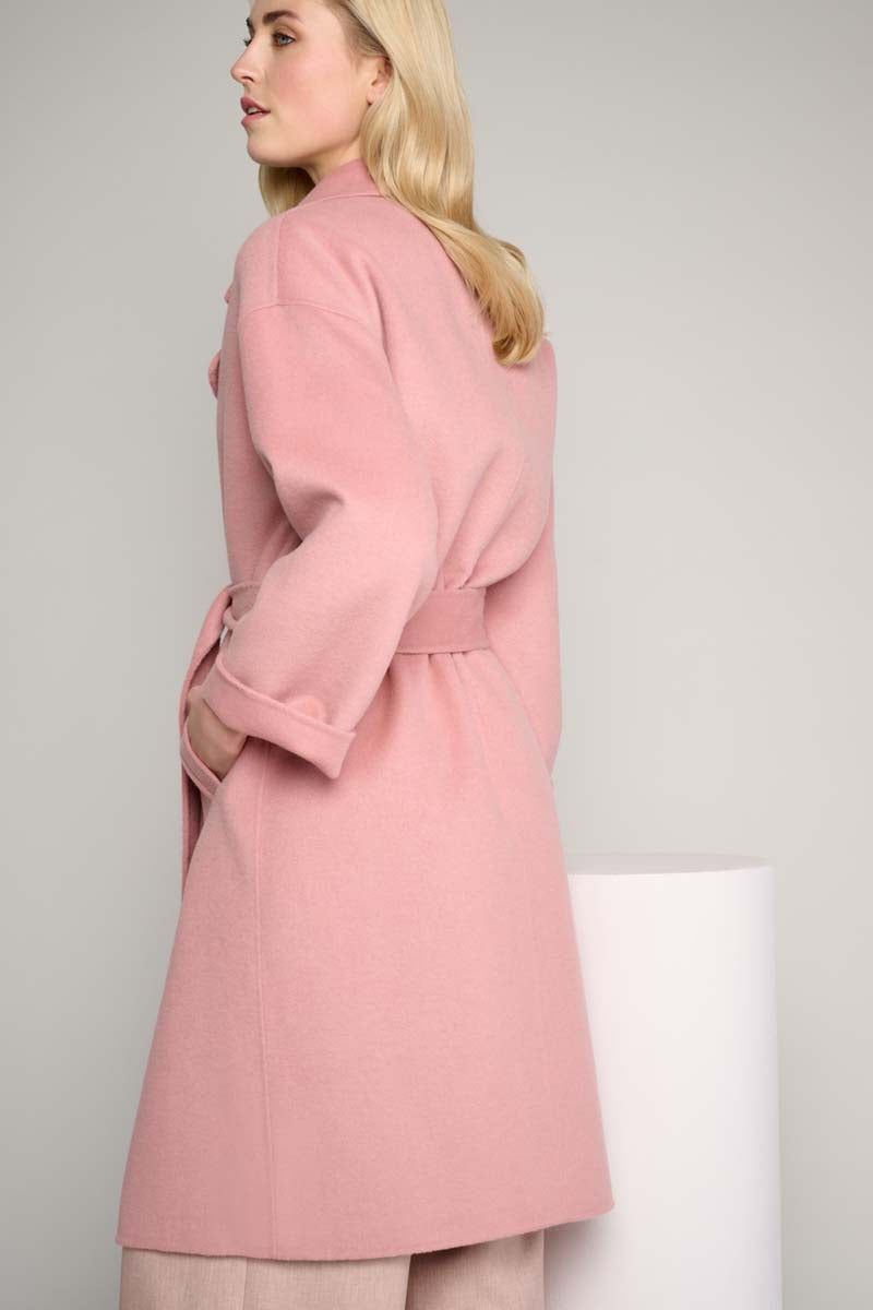 Lange roze mantel