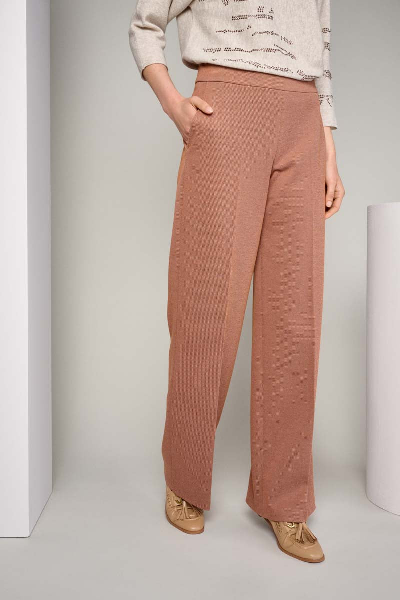 Pantalon large en camel