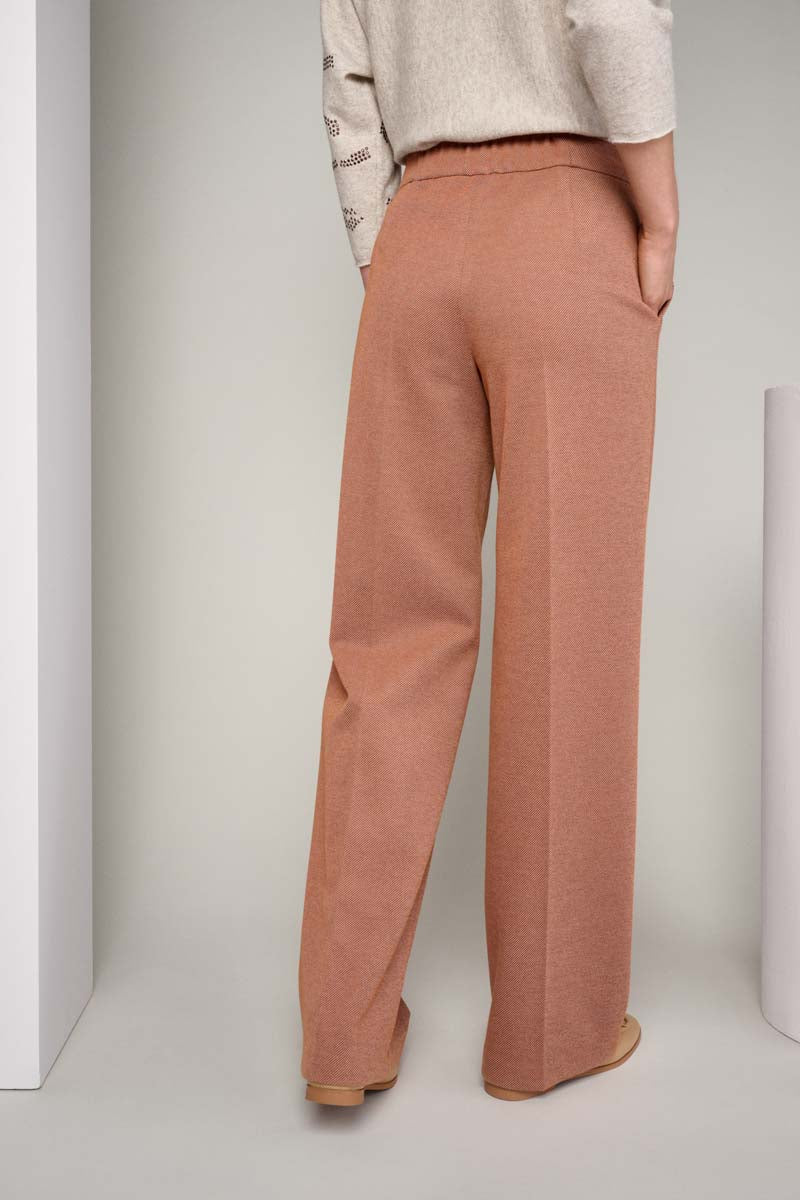 Pantalon large en camel