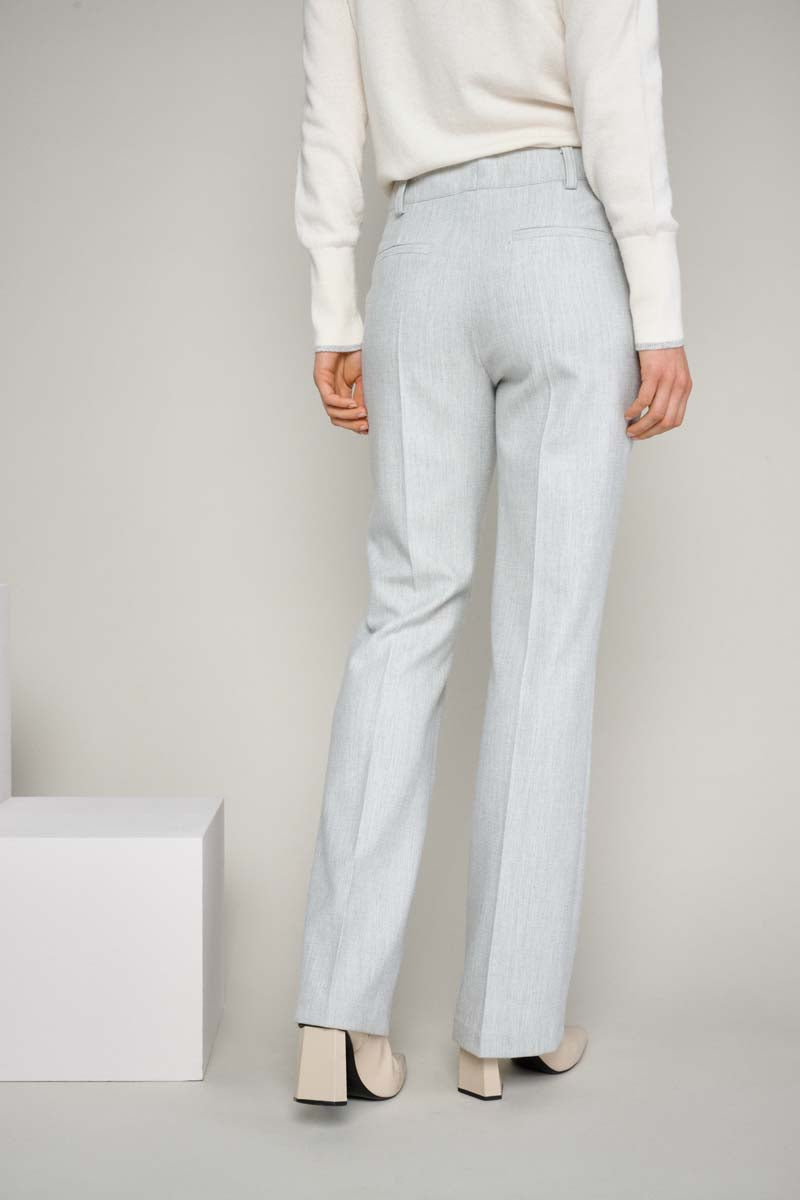 Grey flared trousers