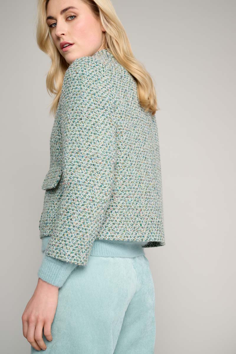 Stylish woven jacket with buttons