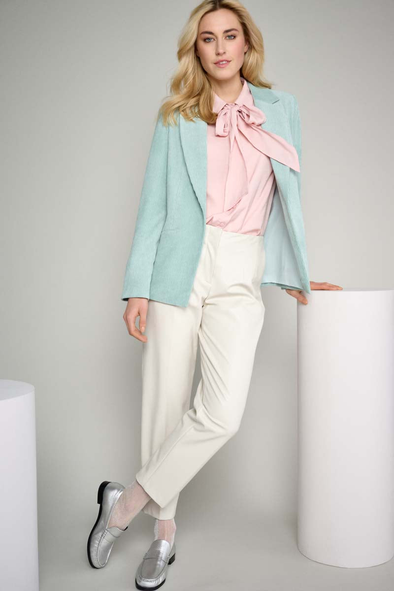 Mint green blazer in velour