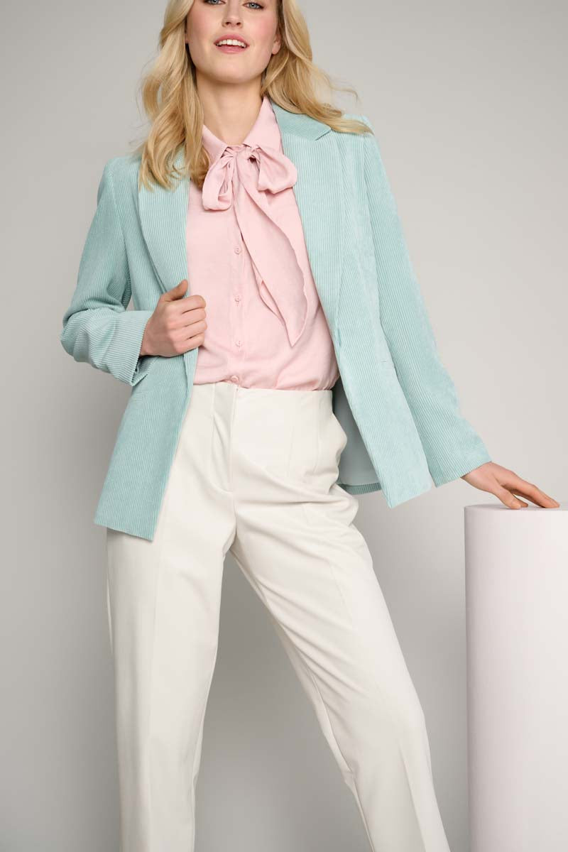 Muntgroene blazer in velours