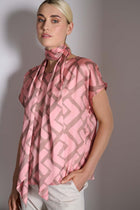 Loose blouse with abstract print