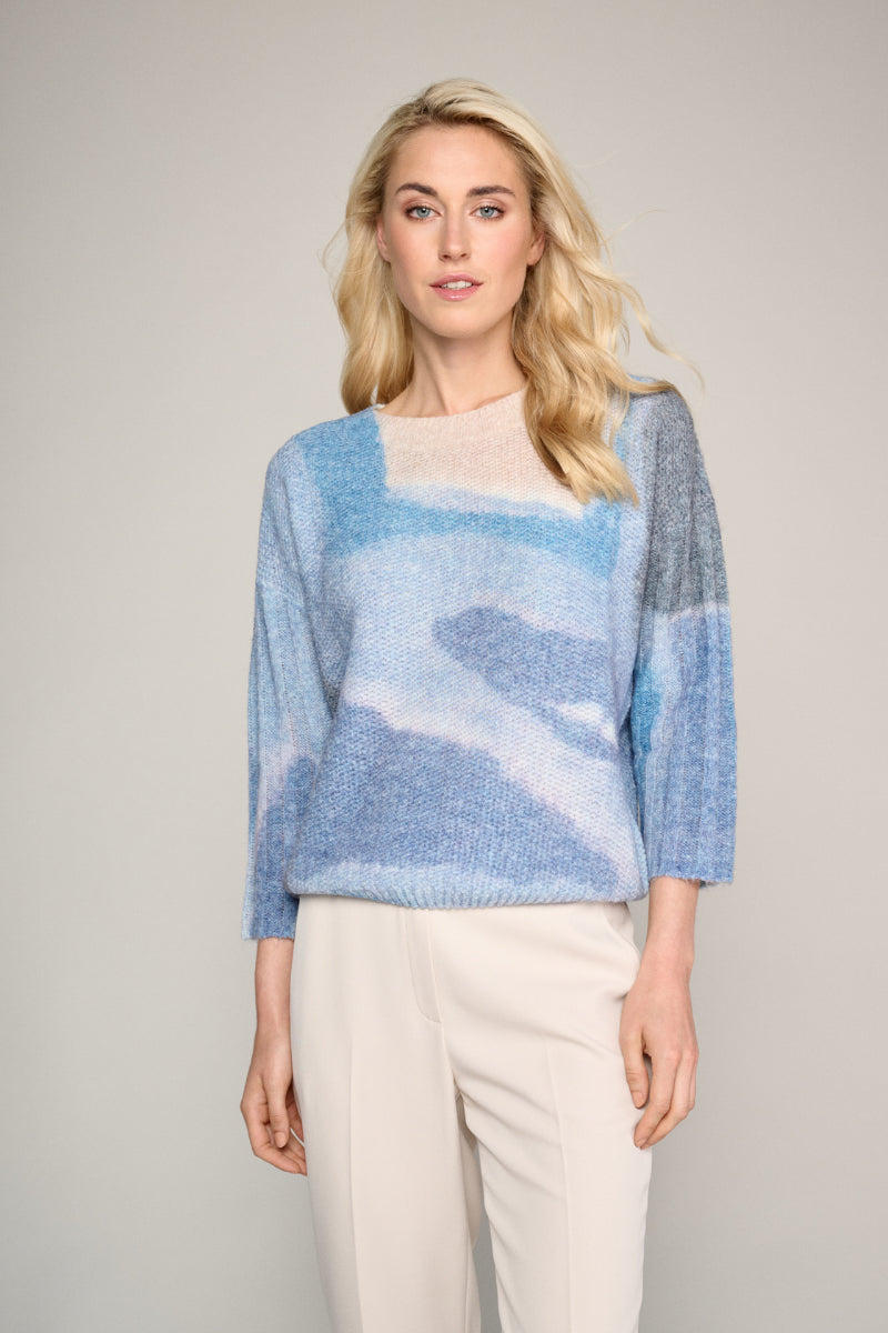 Pull en tricot avec motif abstrait