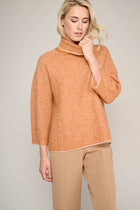 Orange knitted jumper with turtleneck