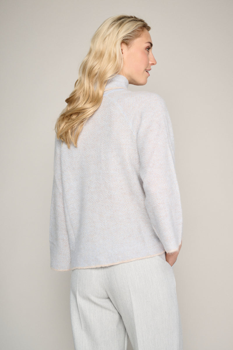 Light blue knitted jumper with turtleneck