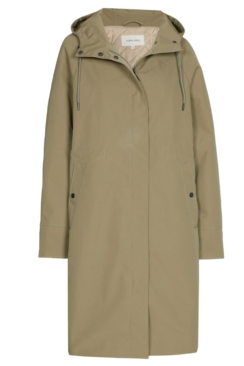 Long olive green parka