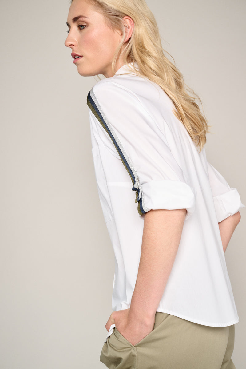 White blouse with chest pocket