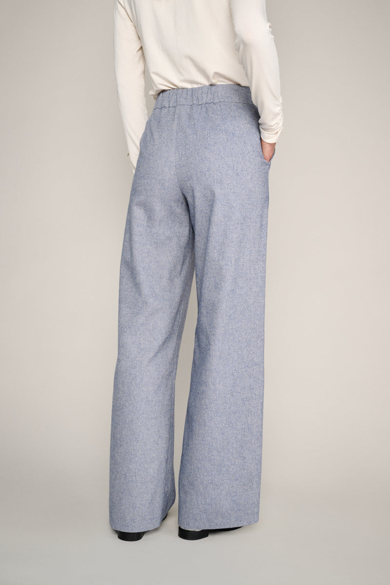 Wide leg pants in light blue