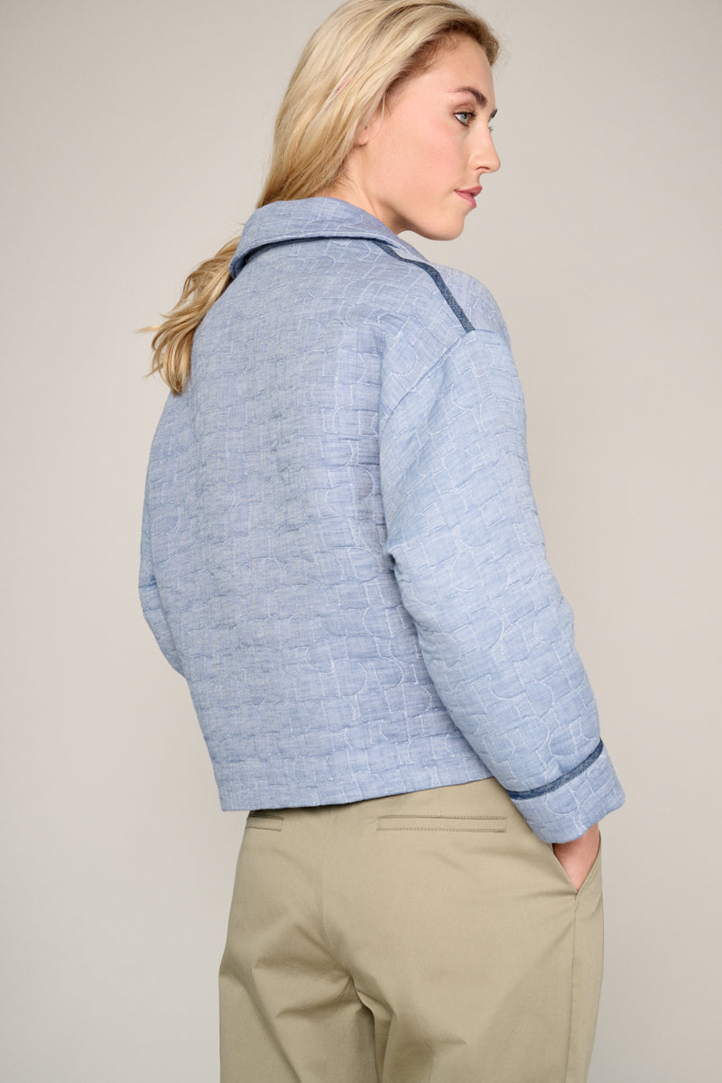 Stylish blue jacket with collar