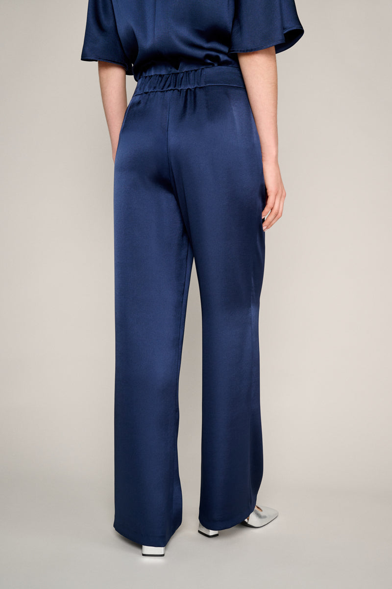 Pantalon large bleu foncé