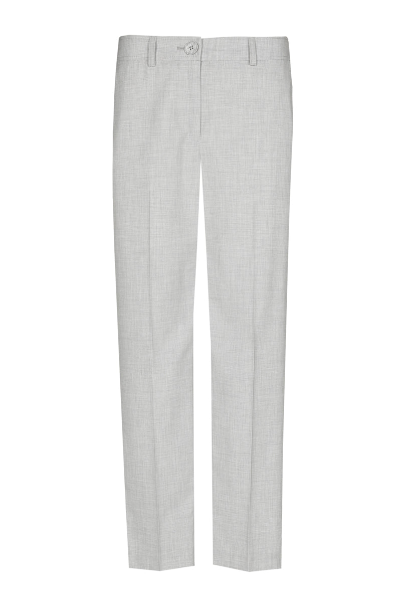 Elegante grijze broek met bandplooi