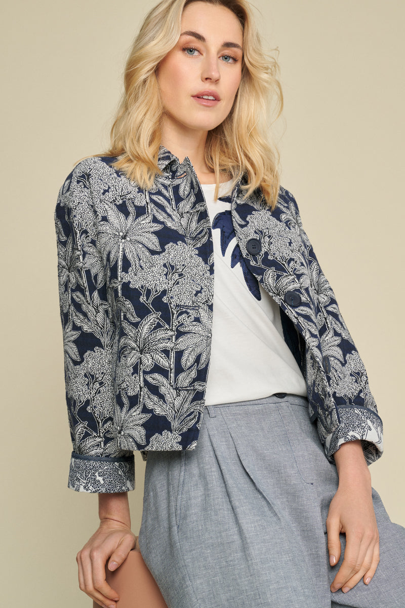 Oversized jacket with floral print