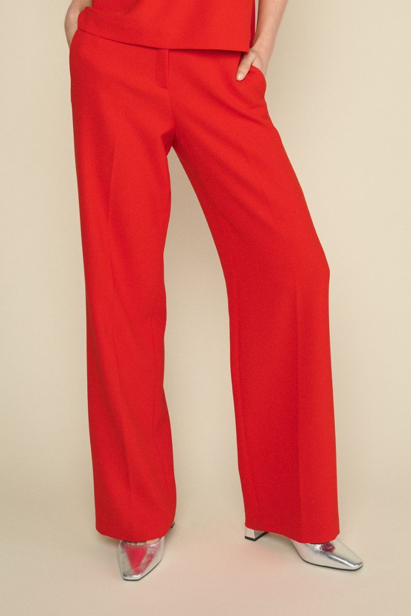 Pantalon droit rouge