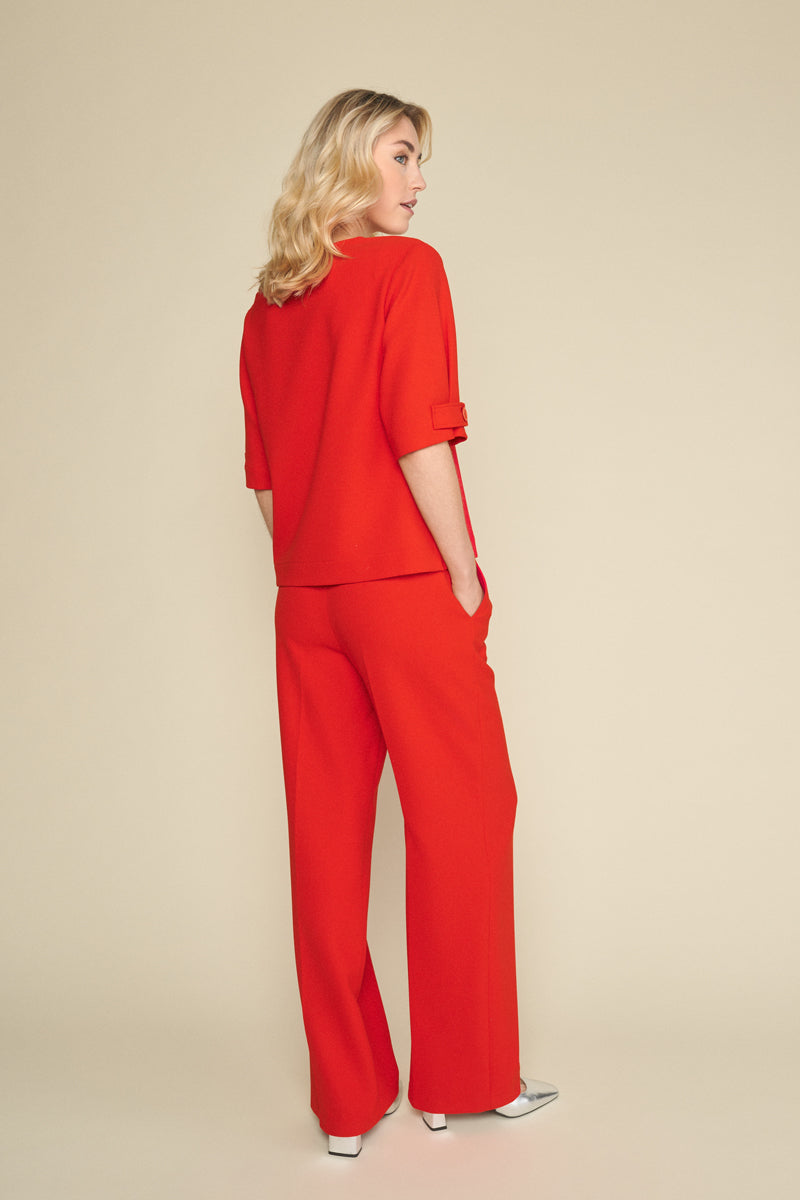 Pantalon droit rouge