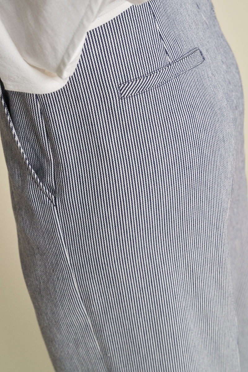 Wide 7/8 striped trousers