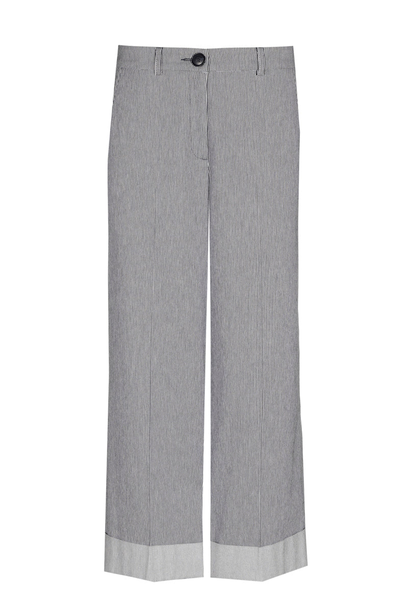 Wide 7/8 striped trousers