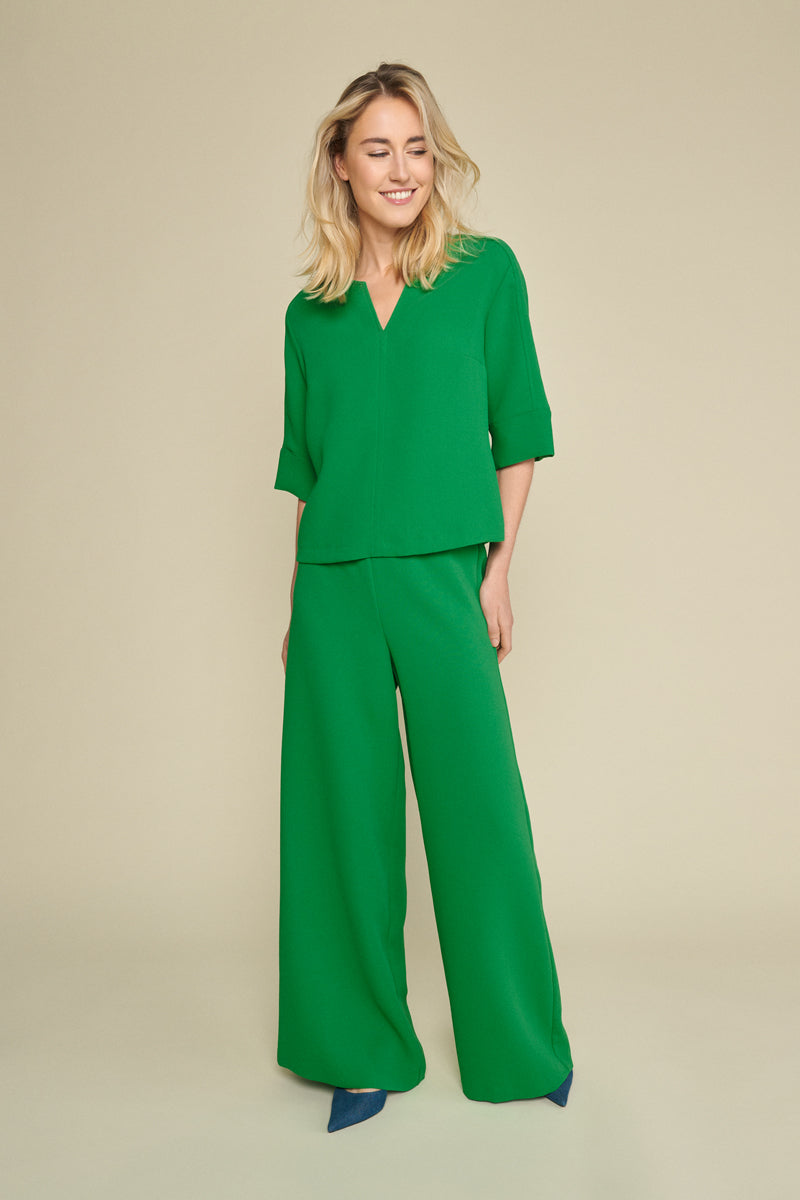 Pantalon large vert