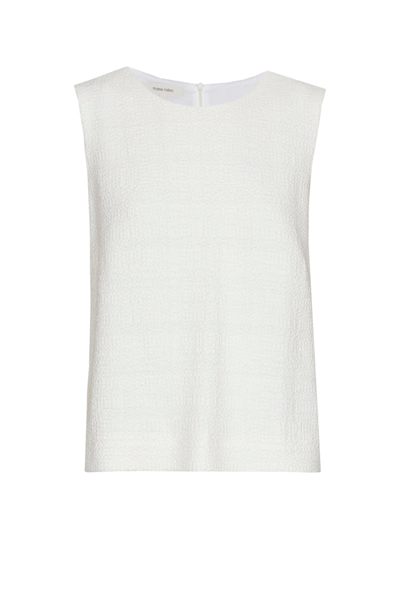 Sleeveless blouse-style bouclé fabric top