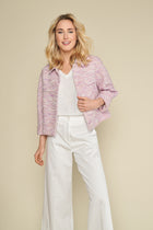 Jacket in loose fit with lilac and orange tones