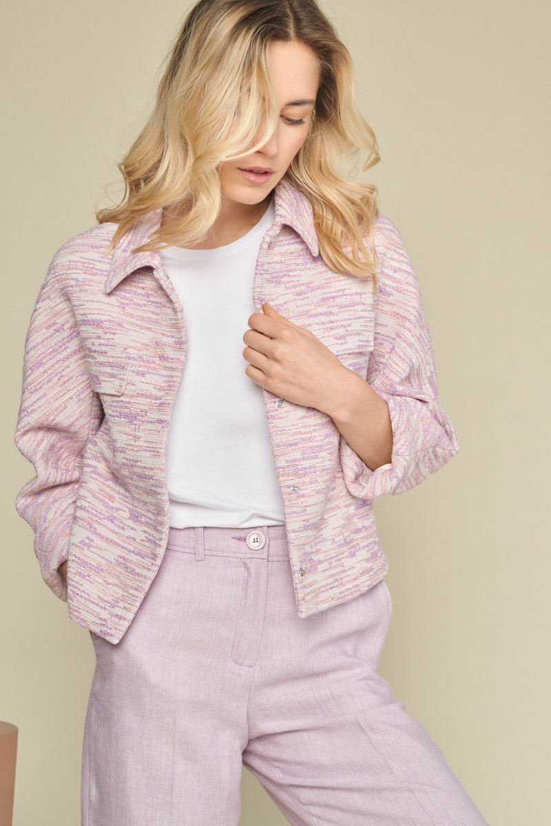 Jacket in loose fit with lilac and orange tones