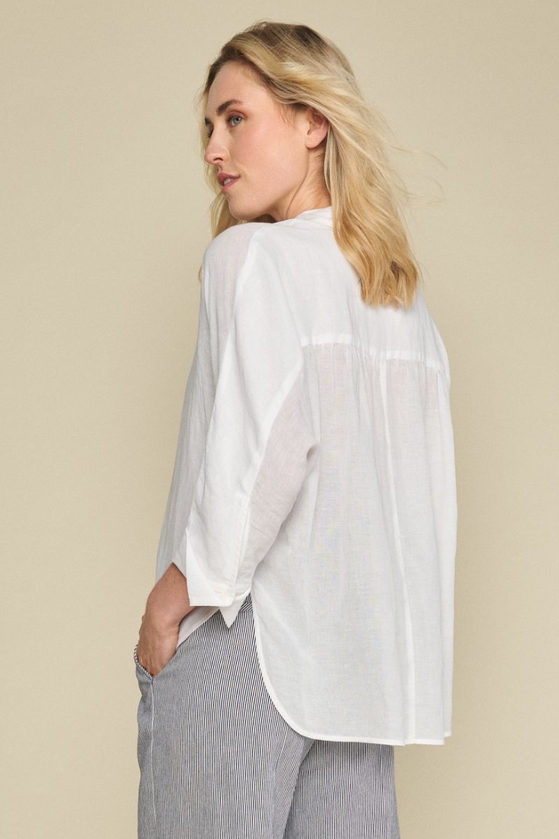 White linen blouse