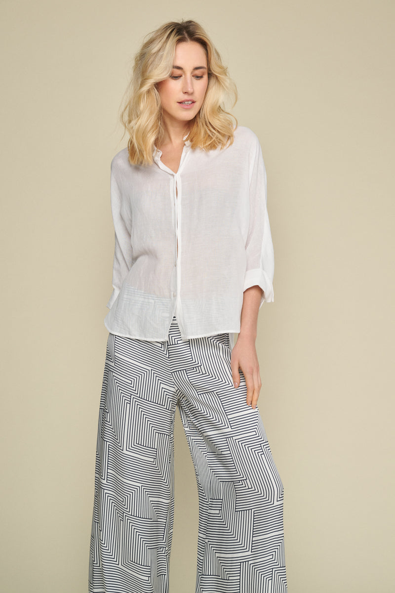 White linen blouse