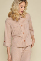 Beige blouse jacket in safari style