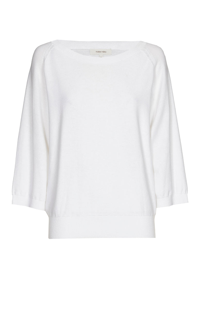 White boat Neck Pullover