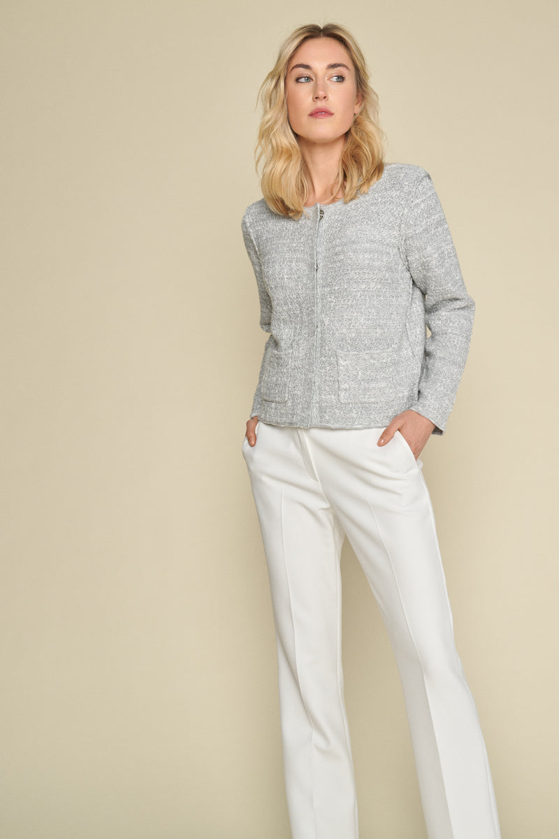 Grey Chanel Jacket in Knitted Fabric