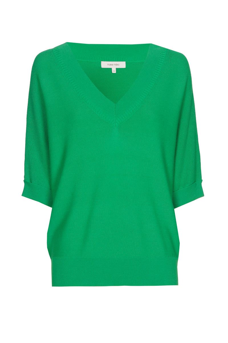 Green pullover v-neck