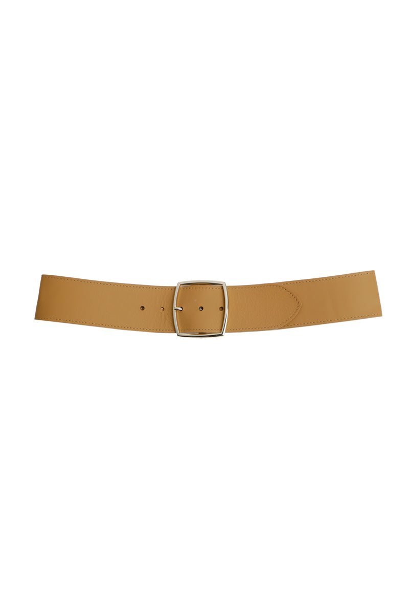 Camel leather belt